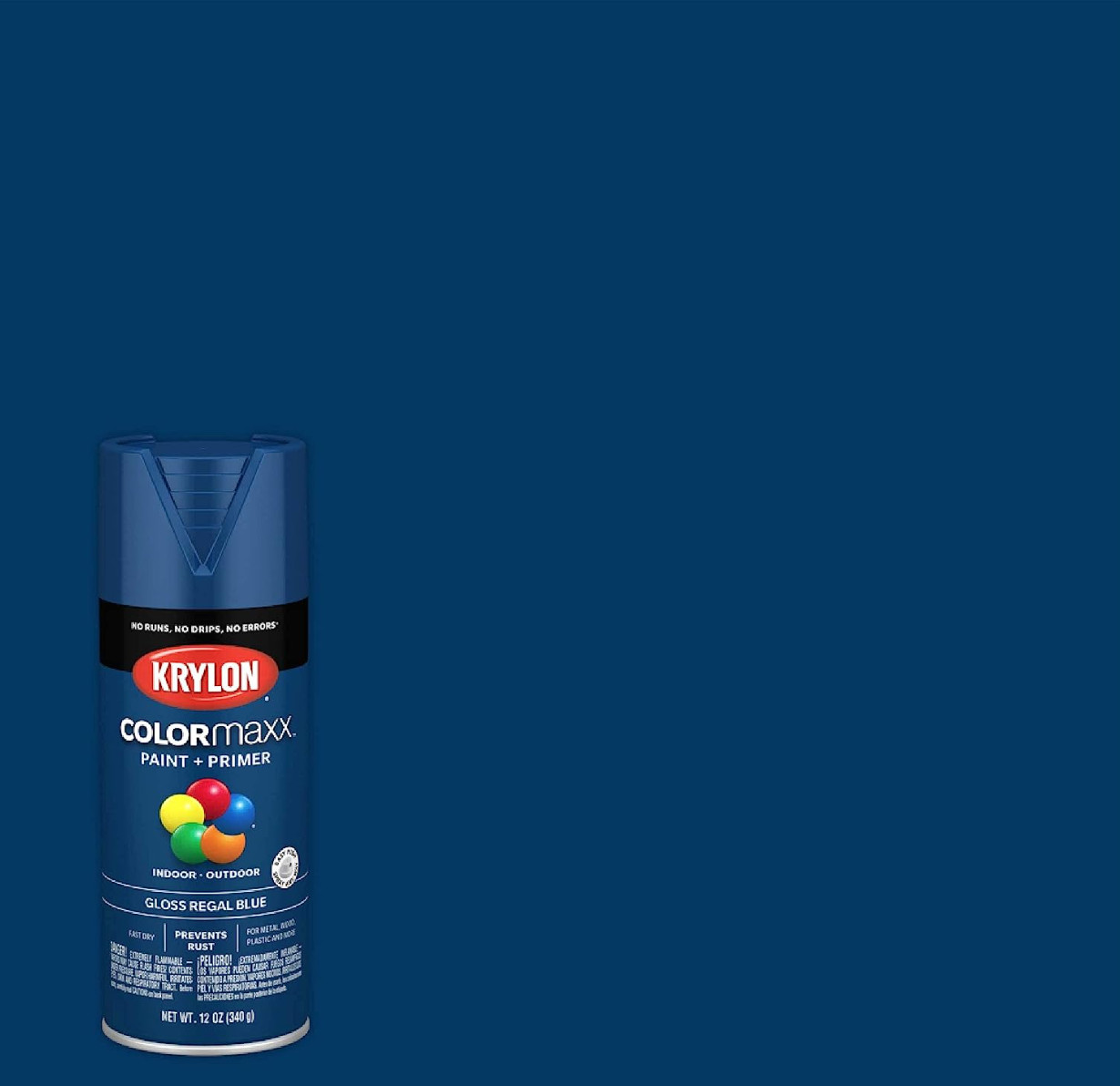 Krylon ColorMaxx 12 Oz. Gloss Spray Paint, Regal Blue Model: K05535007 FREE SHIP