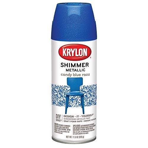 11.5-Ounce Shimmer Metallic Spray Paint in Blue – Ideal for Indoor/Outdoor Use