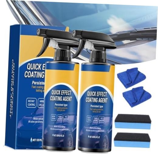 Quick Effect Car Coating Spray 2 Pack, Waterless Wash Polish, Paint Protection