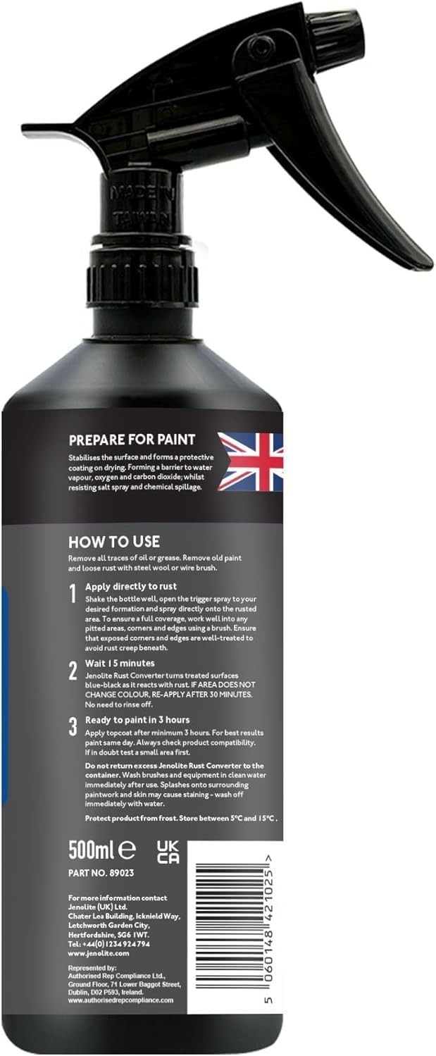 Rust Converter Trigger Spray for Metal 500 ml 16.9 fl oz All In One Fast‑Acti…
