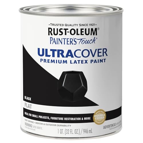 Rust-Oleum 1976502 Painter’s Touch Flat Black Quart Paint