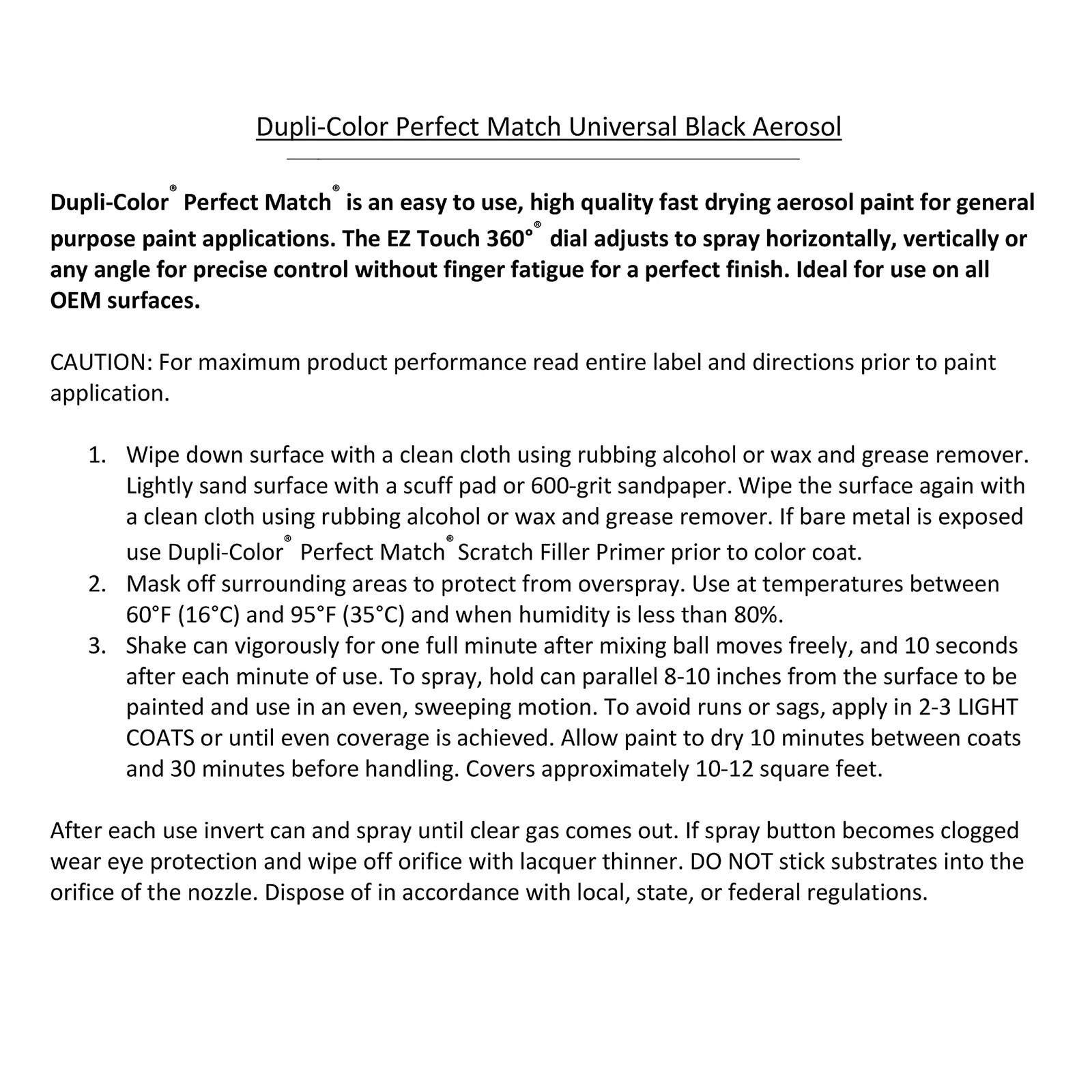 EBUN01007 Perfect Match, Universal Black, 8 oz.