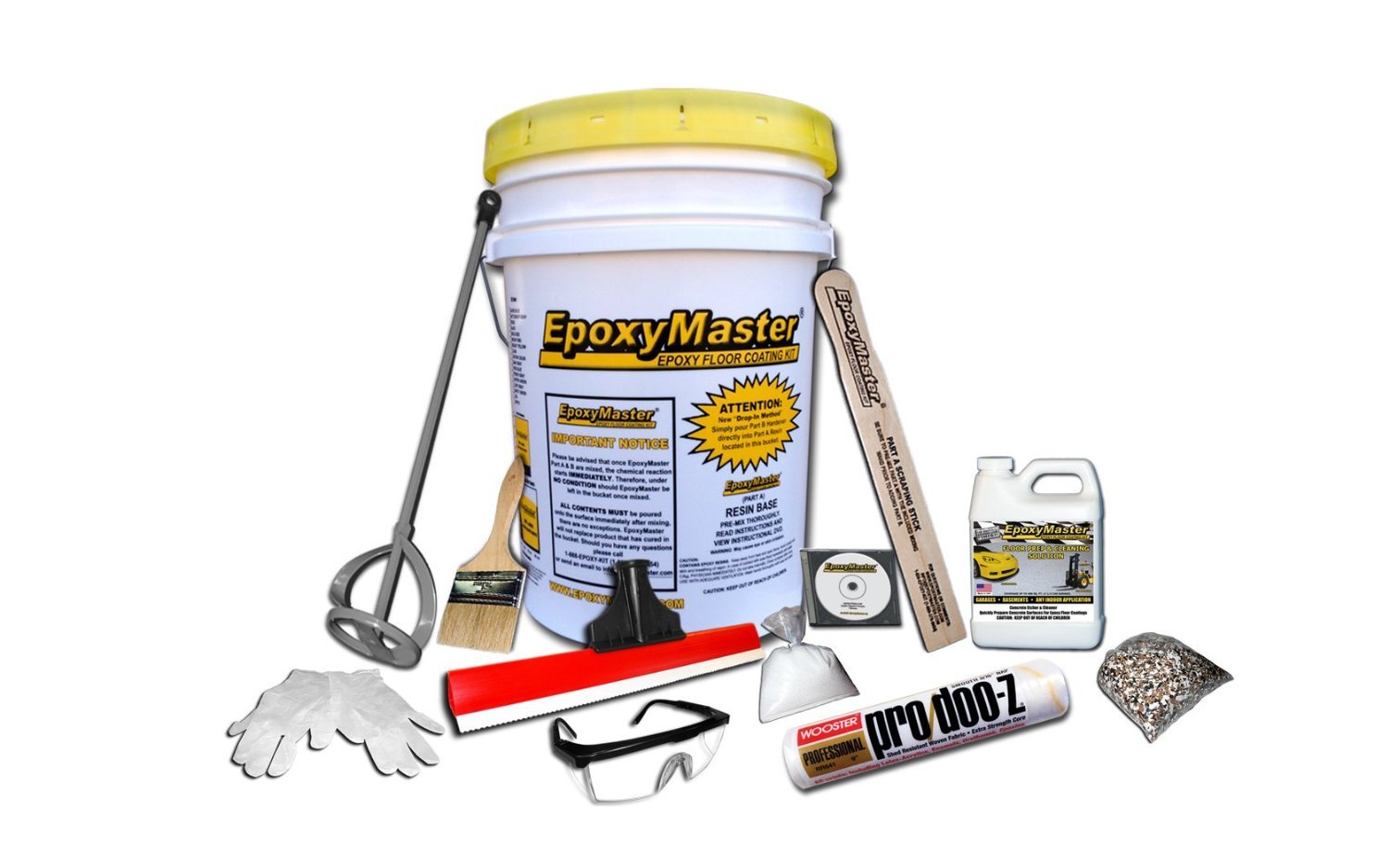 EpoxyMaster EMX003 Do-It-Yourself Epoxy Floor Paint Coating Kit, Tan (Gloss)