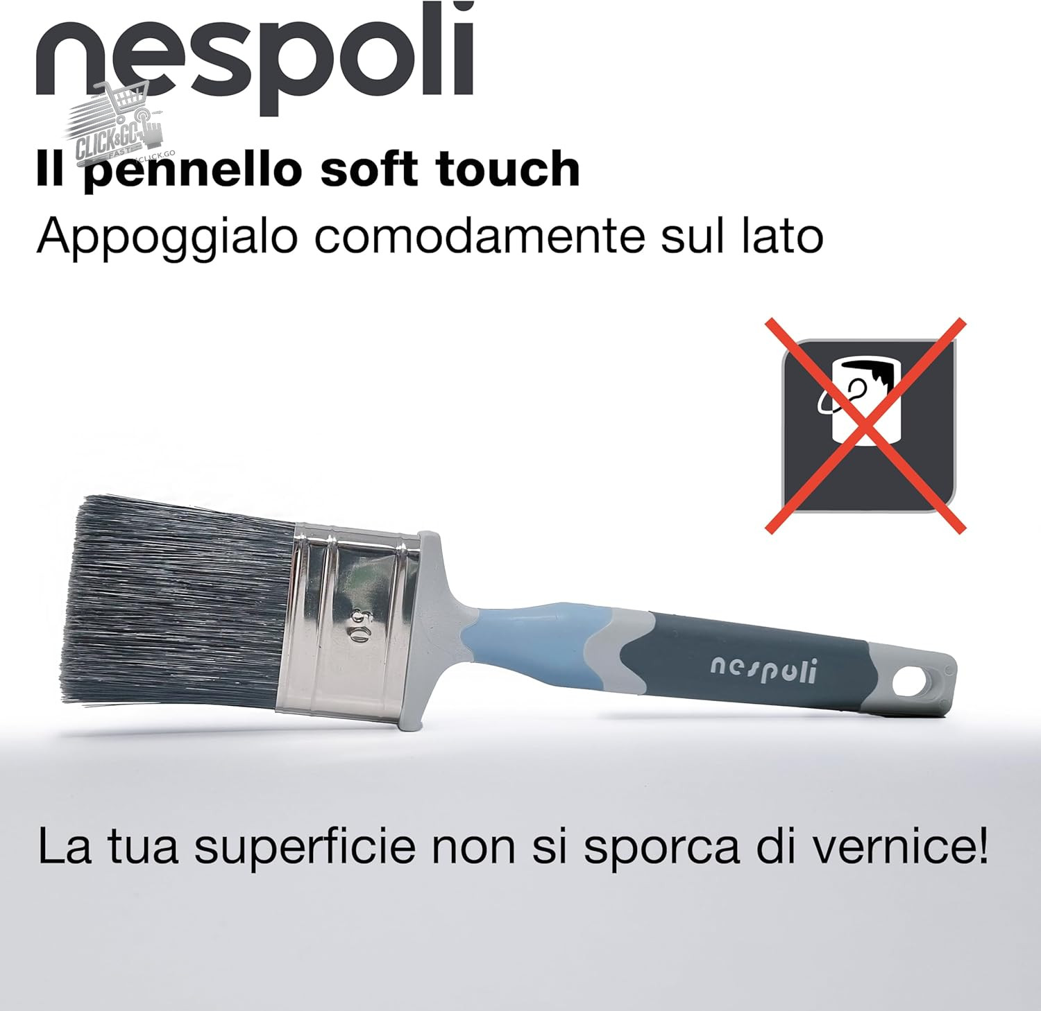 Nespoli SoftTouch Flat Brush 50mm Water Solvent Paint Wood