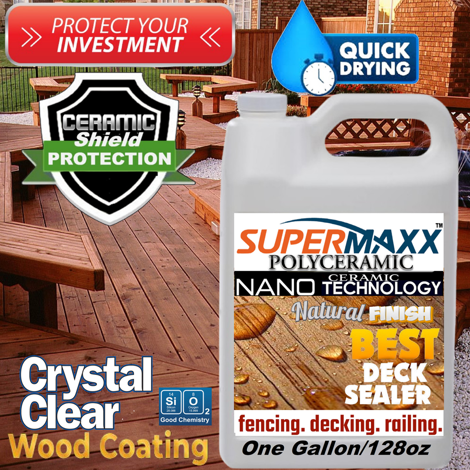 WOOD SEALER NATURAL COLOR ENHANCER ADVANCED CERAMIC WOOD SEALER – 1GAL
