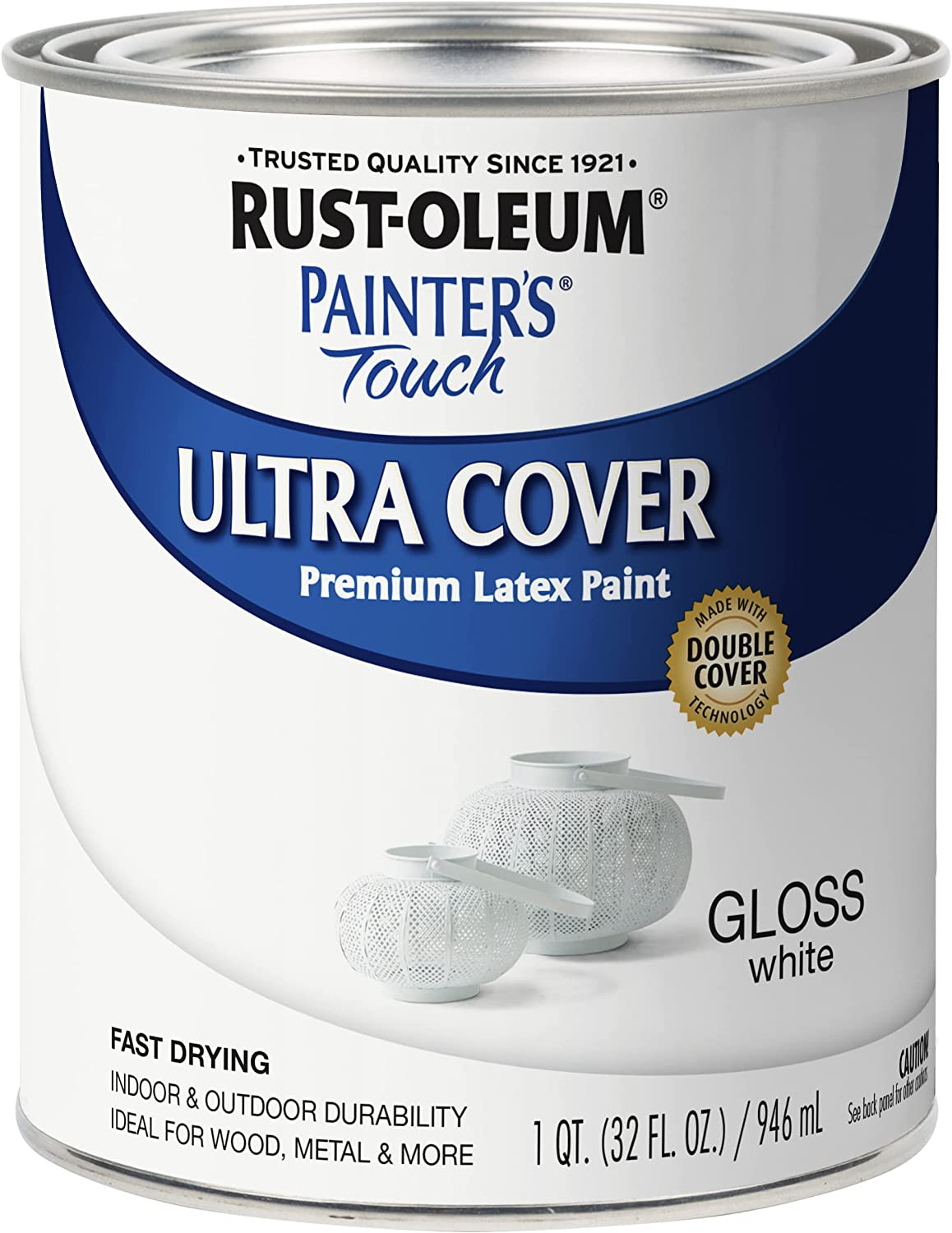 1992502 Painter’s Touch Latex Paint, Gloss White, 32 fl oz (1 Quart) – Pack of 1