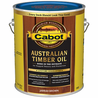 Cabot 19460-07 Australian Timber Oil Wood Finish, Jarrah Brown, 1-Gallon –
