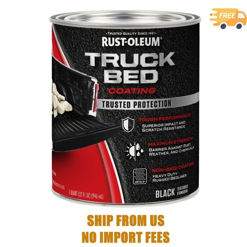 Black, Rust-Oleum Automotive Truck Bed Coating-342668, 1 qt