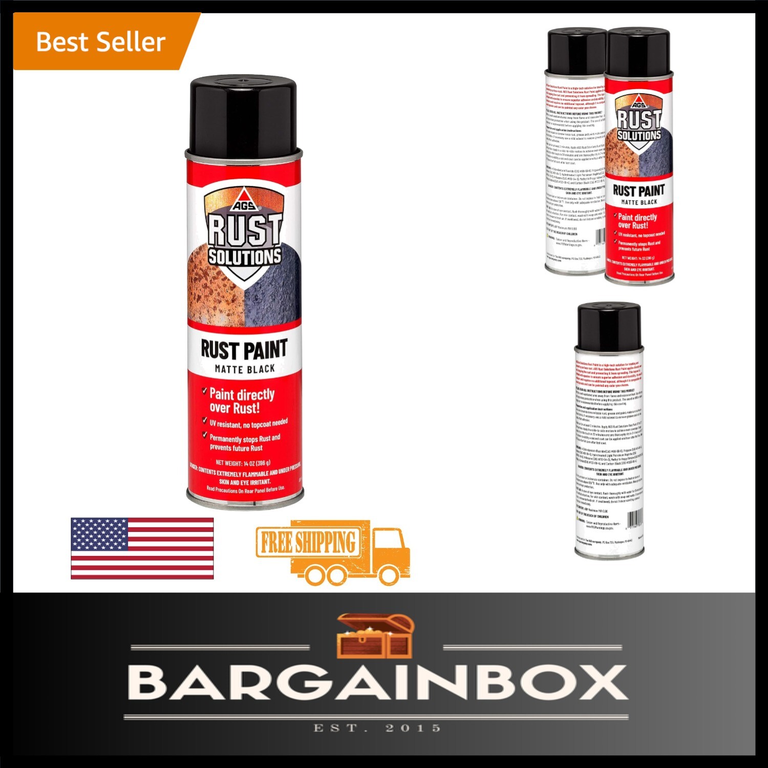 Versatile 14oz Matte Black Spray Paint – Weatherproof Rust Protector for Metal