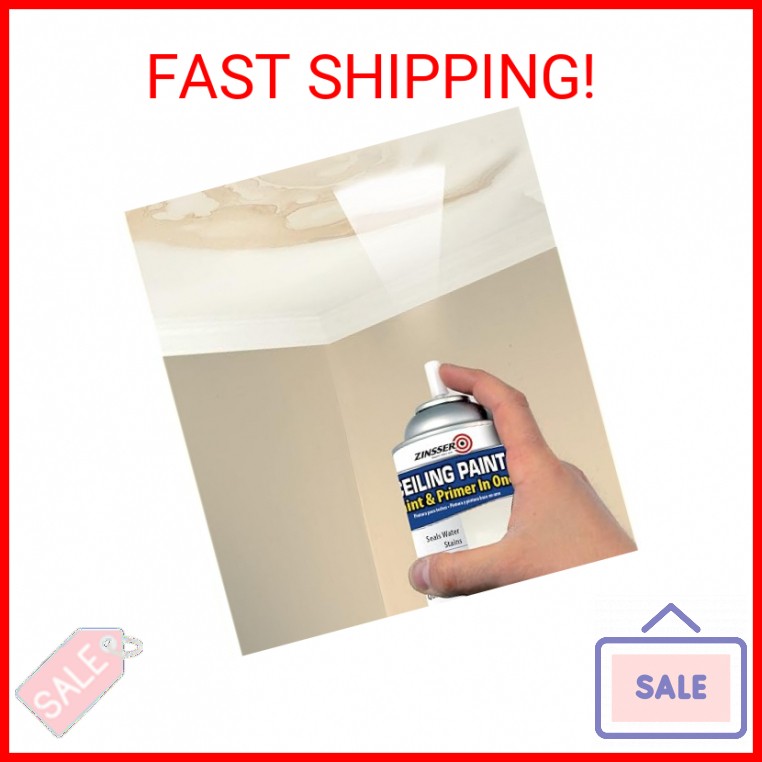 Zinsser Ceiling Acrylic Paint & Primer in One, 13 oz, Flat White