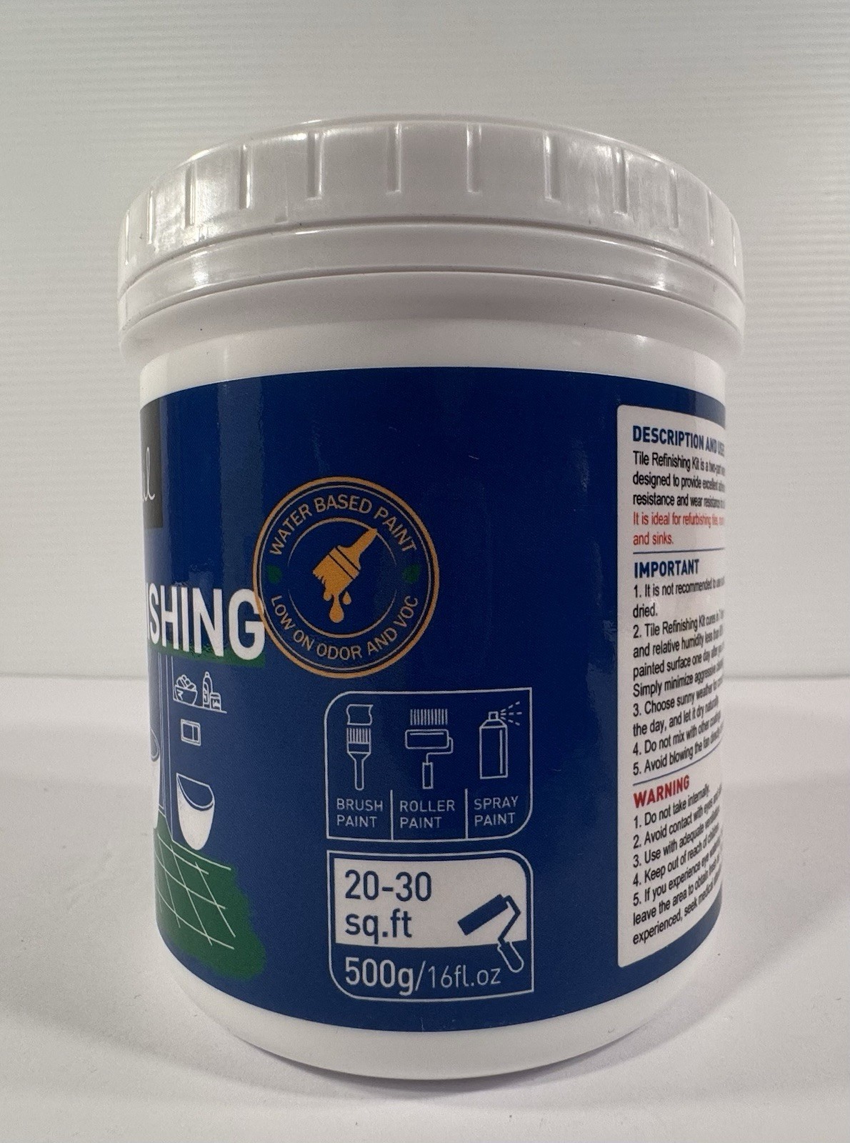 Duril Tile Refinishing Kit 16 Fl Oz White exp 07/2027 Brush Roll Or Spray New