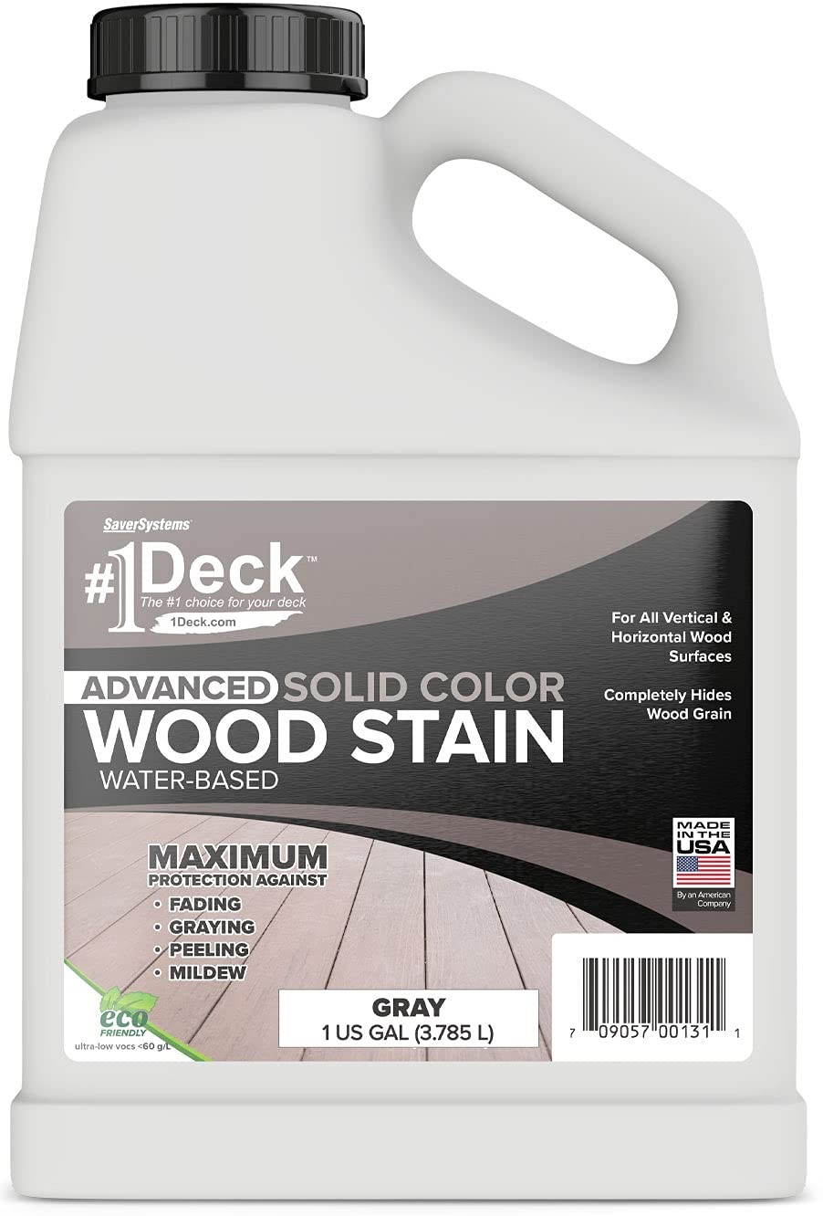 #1 Deck Premium Advanced Solid Color Outdoor Wood Stain and Sealer in One – W…