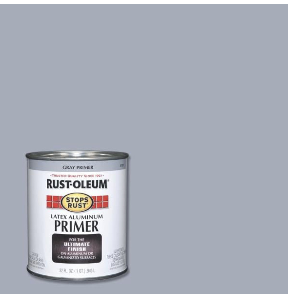 Rust-Oleum Stops Rust Flat Gray Latex Aluminum Primer, 32 Fl. Oz.
