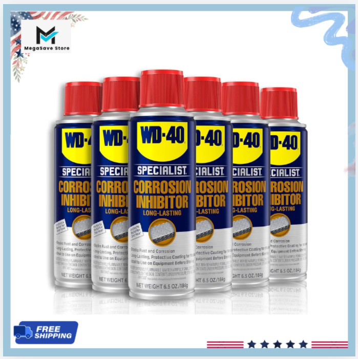 6-Pack Corrosion Inhibitor Anti-Rust Spray 6.5oz Long-Lasting Protection