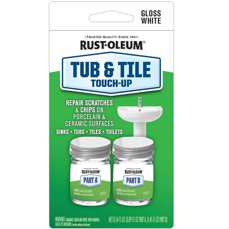Rust-Oleum Tub & Tile Paint Specialty Kit Tub and Tile Touch Up, White 2 Pcs Set
