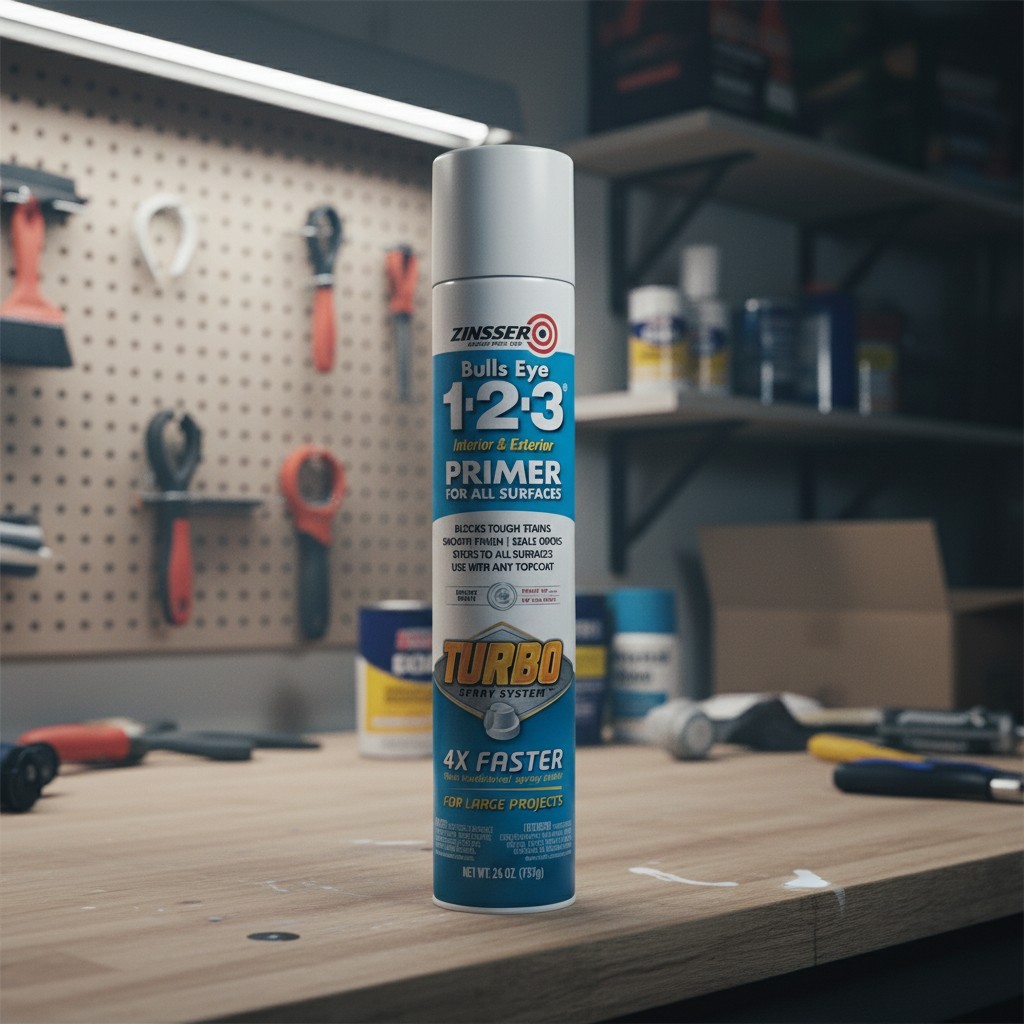 Rust-Oleum Zinsser 343746 Bulls Eye 1-2-3 Turbo Spray System White Primer, 26…