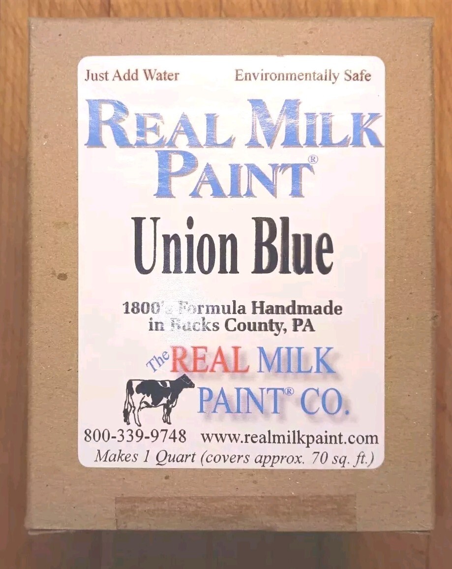 Old Fashioned Milk Paint Union Blue Color Packaged as Powder One Quart