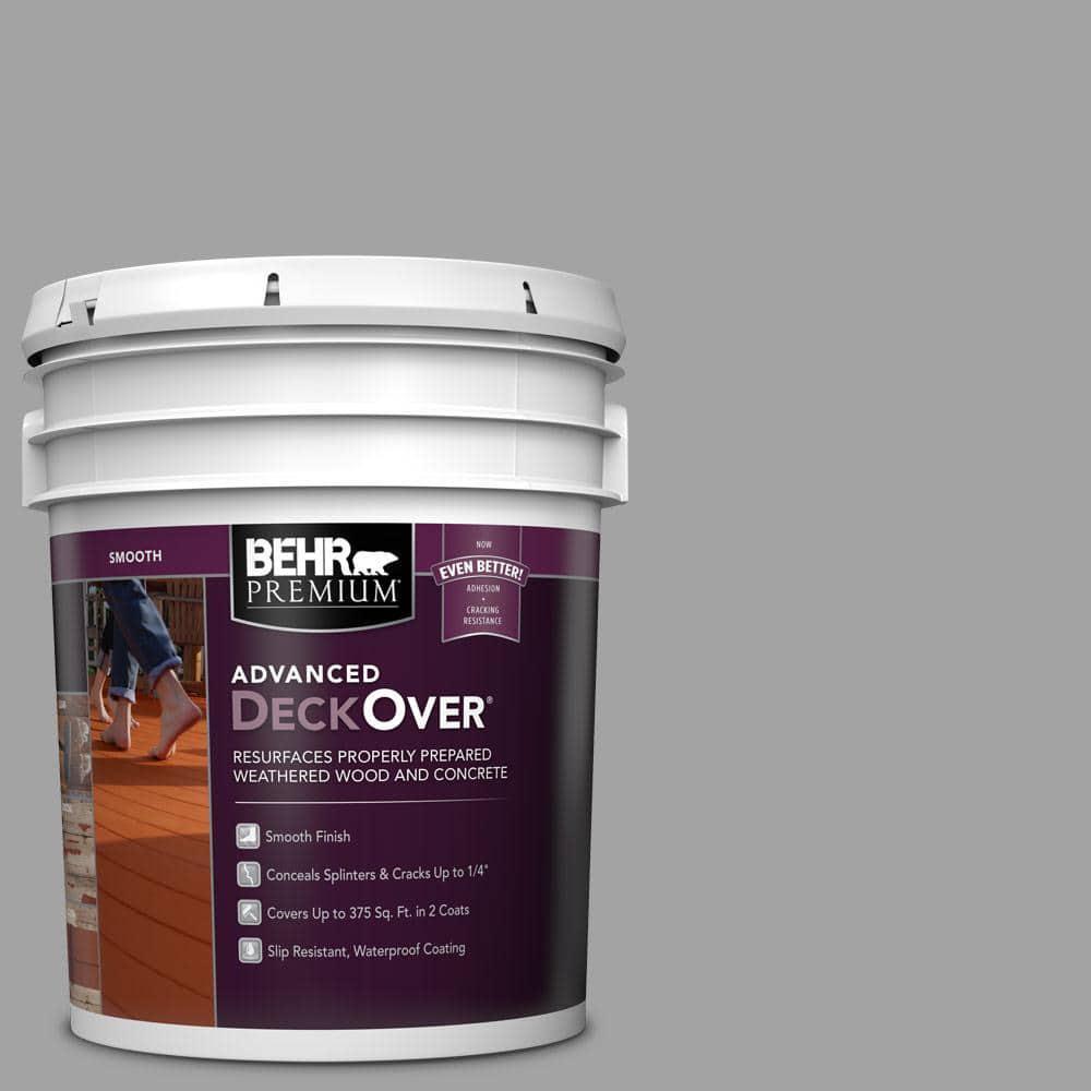 BEHR Advanced DeckOver 5 Gal SC-365 Gray Smooth Solid Exterior Wood & Concrete
