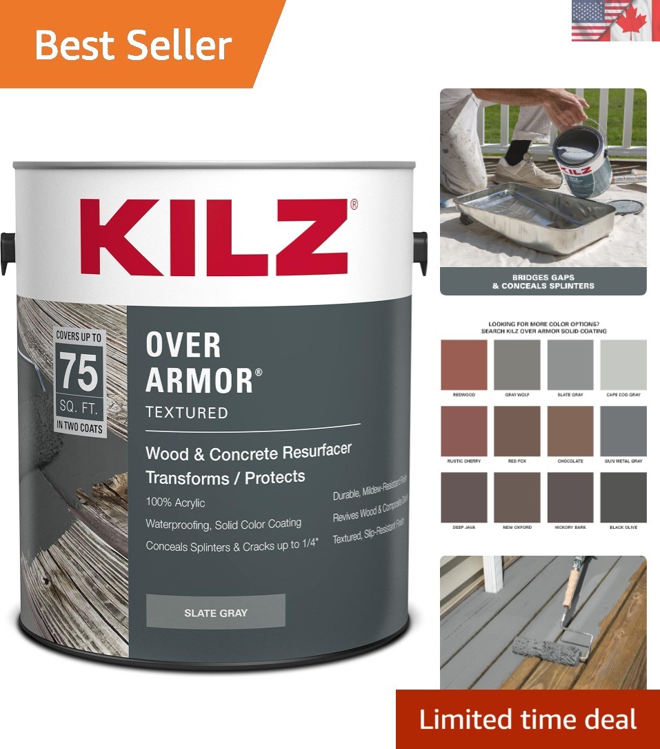Revive Your Outdoor Spaces with Over Armor 1 Gallon Slate Gray Textured Coating
