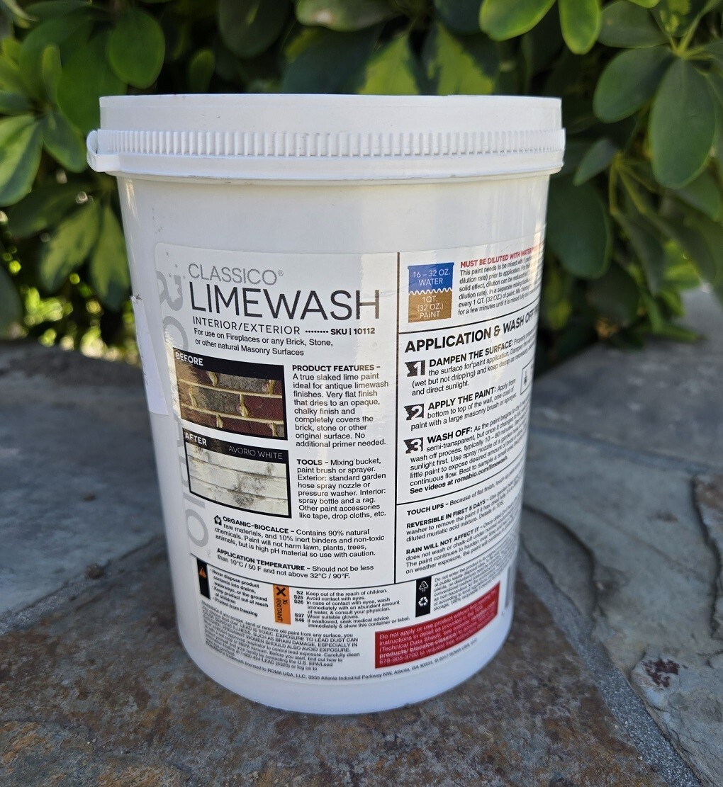 Romabio Classico Limewash concentrated white lime paint makes 1.5qt – 2qt