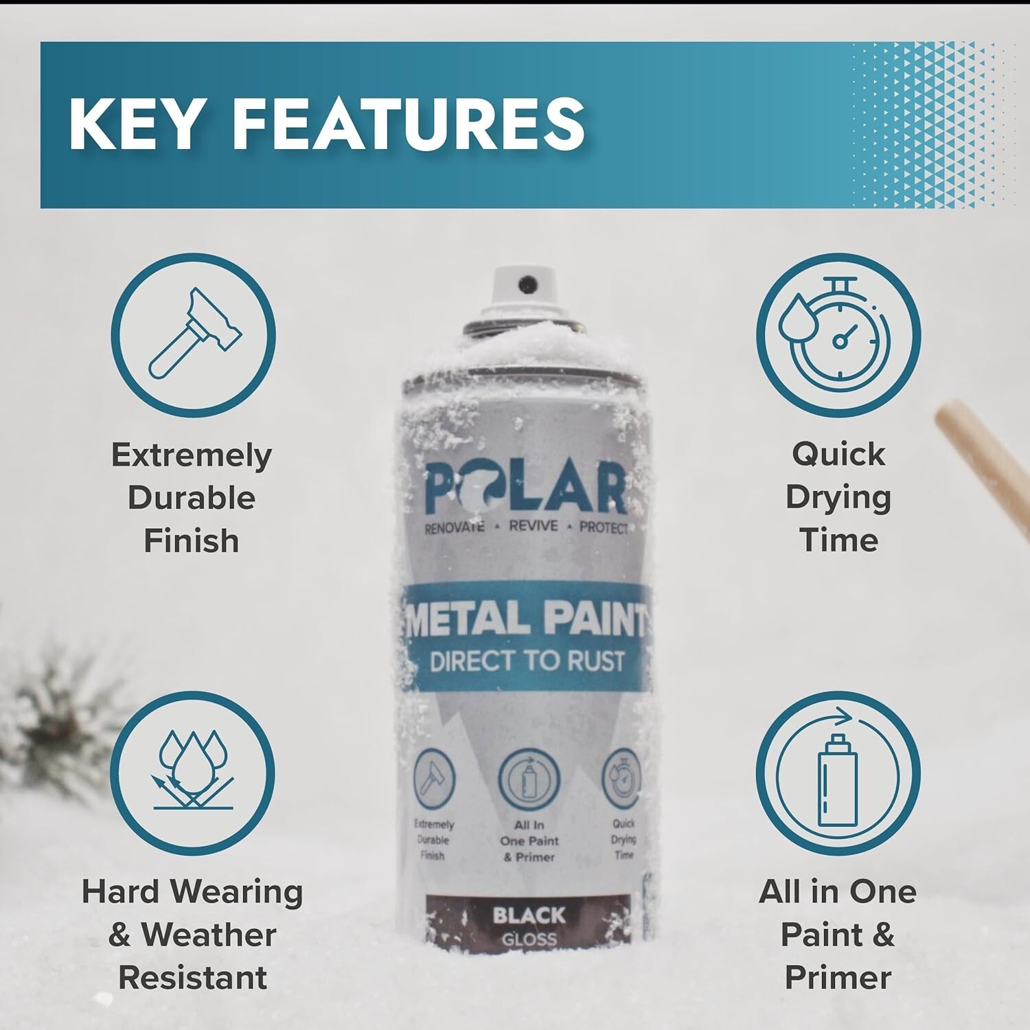 Rust-Resistant Satin Black Spray Paint – Perfect for Metal, Wood & Plastic