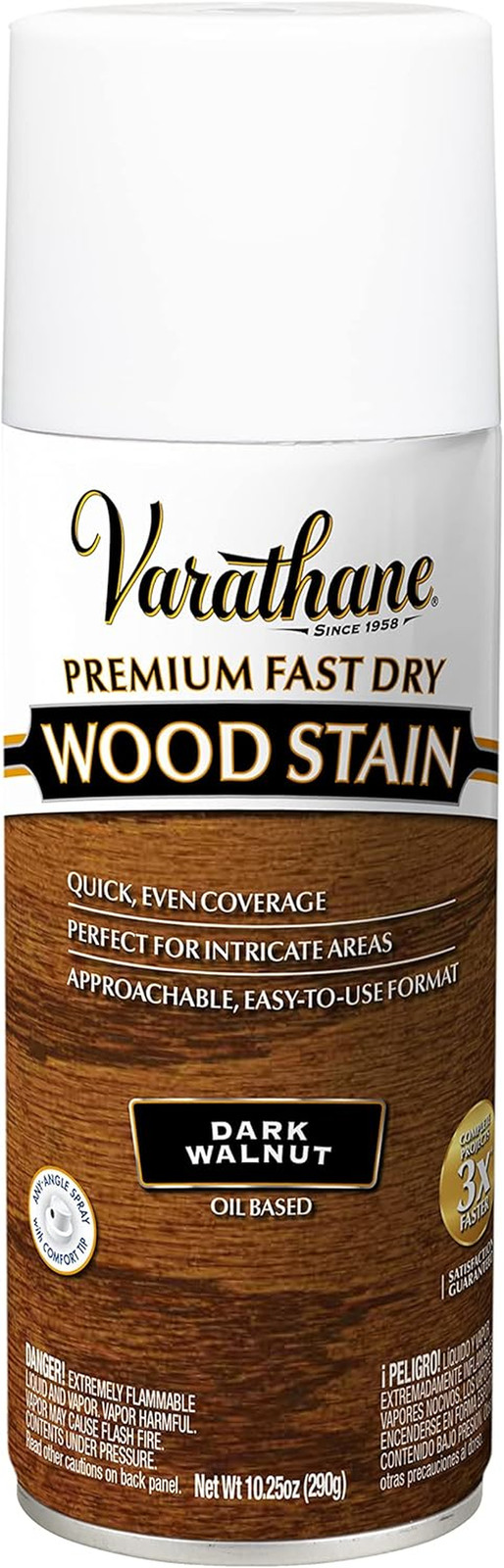 Premium Fast Dry Wood Stain Spray, 10.25 Oz, Dark Walnut