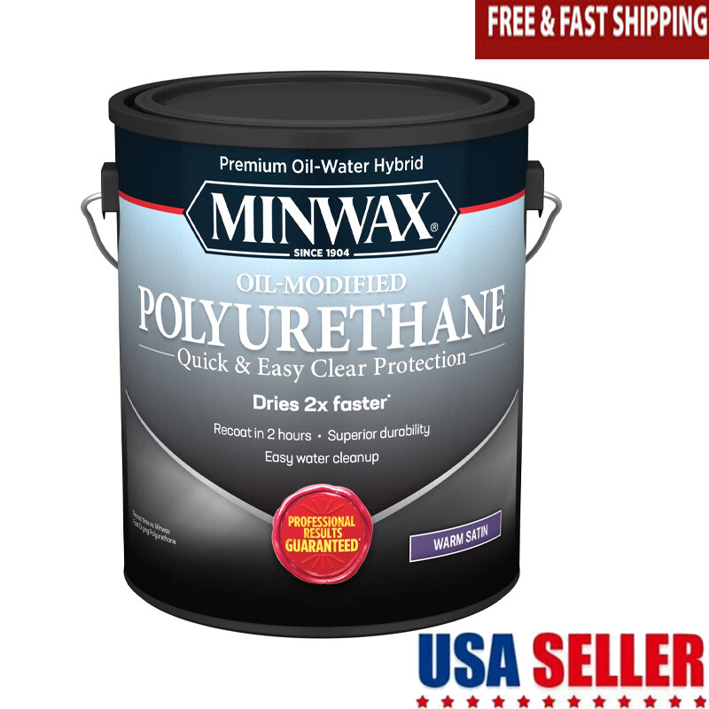 Water Based Oil-Modified Polyurethane Satin Durability Modern Clear 1 Gallon New