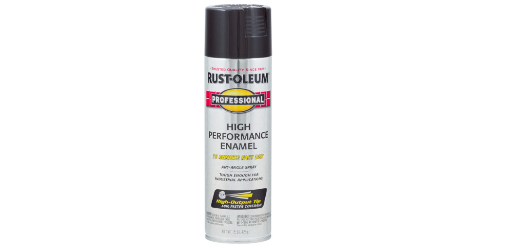 Rust-Oleum Professional Enamel Black Spray Paint Wood Metal Finish 15 Oz Gloss