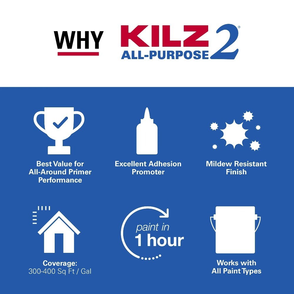 2 All-Purpose Interior/Exterior Multi-Purpose Water-Based Wall and Ceiling