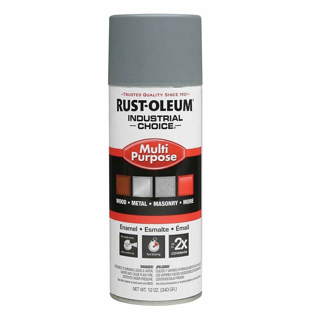 Rust-Oleum 1680830V Industrial Choice 1600 Gray Flat Enamel Spray Primer 12oz
