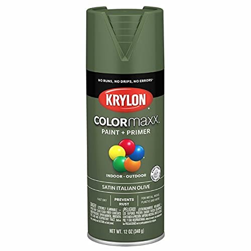 ColorMaxx 12 Oz. Spray Paint – 1 Each 1 Count (Pack of 1) Italian Olive Satin