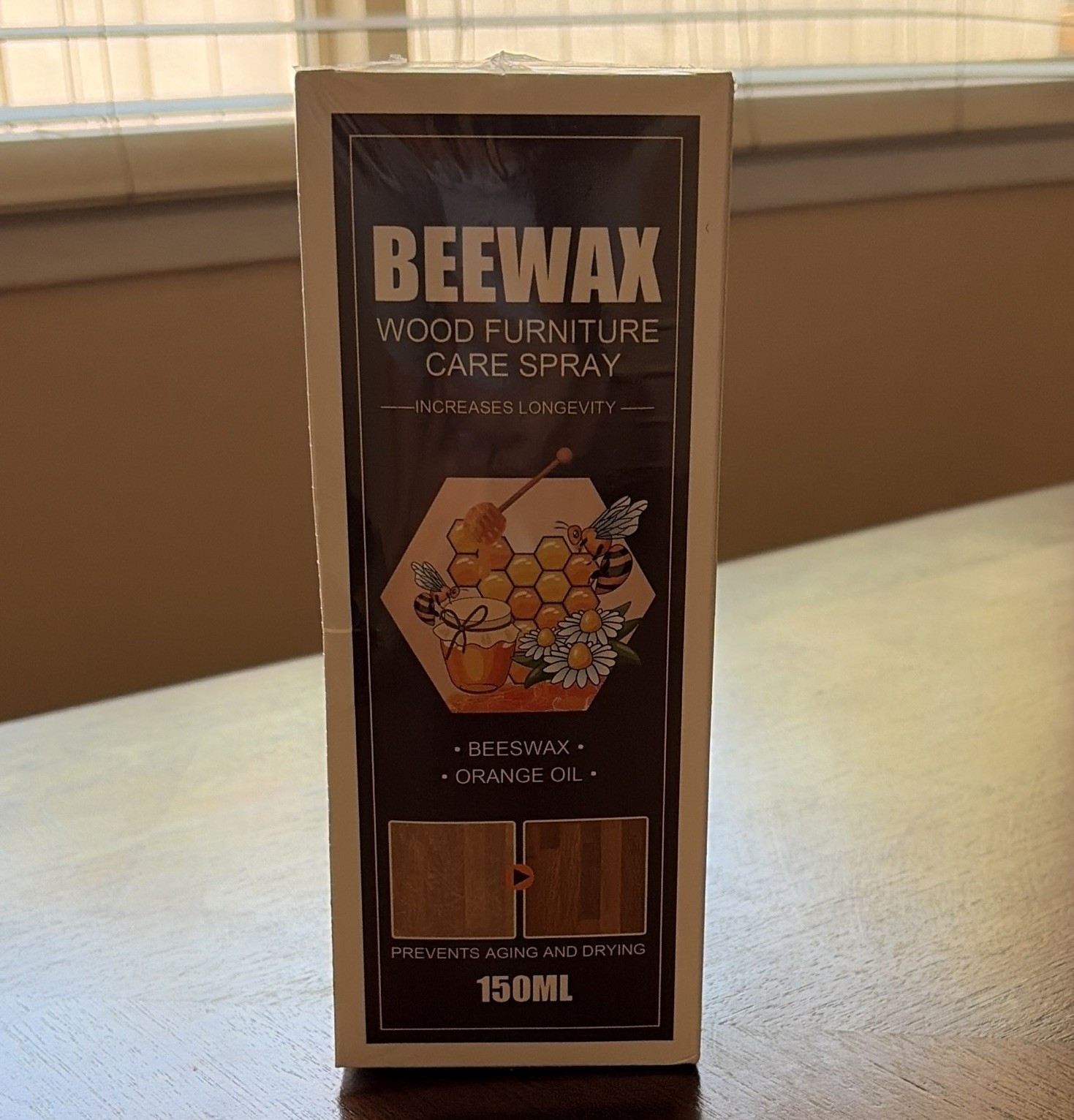 Beeswax Wood Furniture Care Spray Aerosol, Clear Gloss, 150ml, Pack of 2