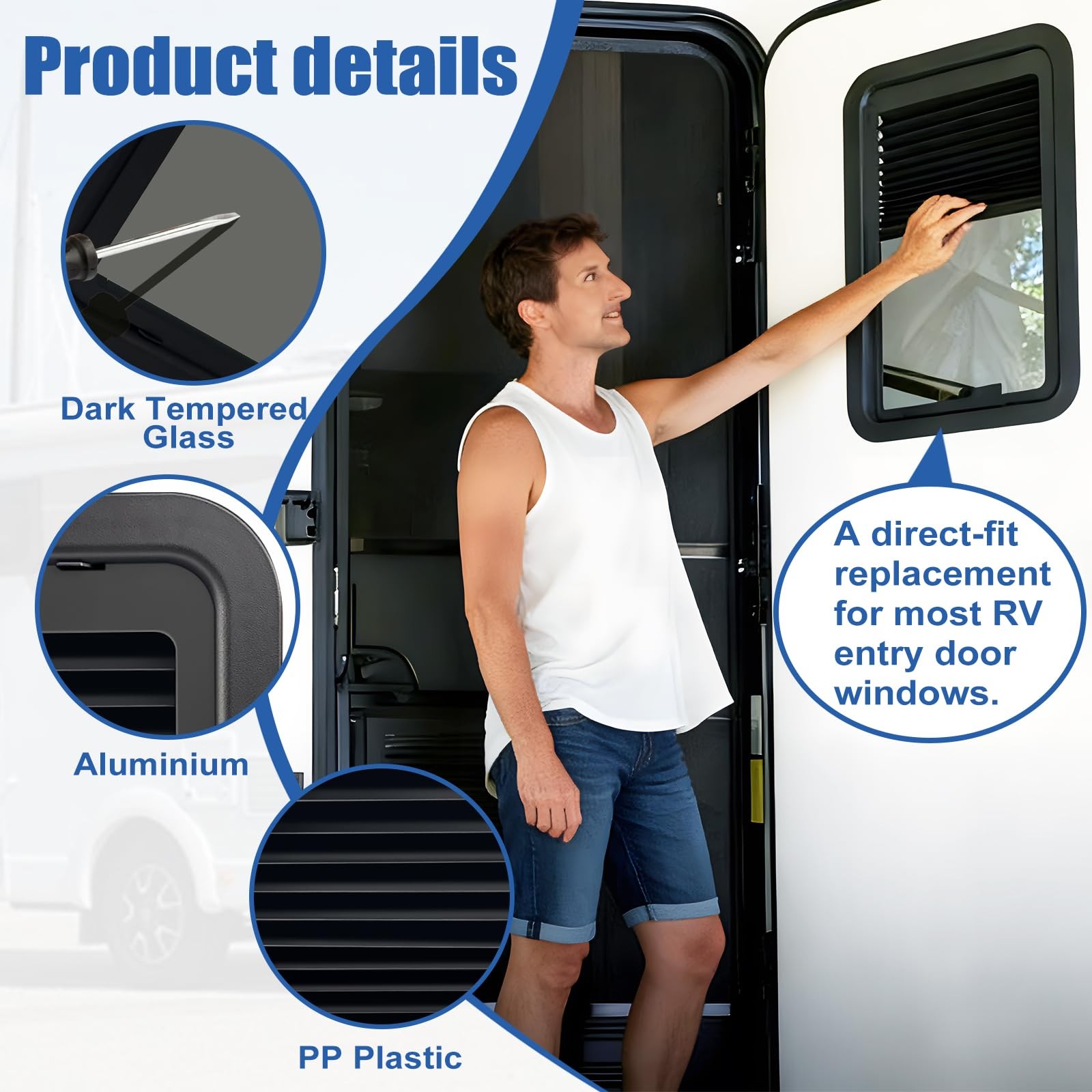 Urykec 806621 Rv Window Complete Window Kit Rv Thin Pleated Shade Replacement