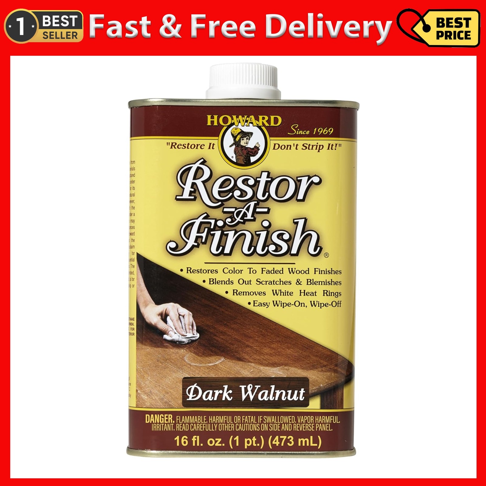 Restor A Finish Mahogany Wood Finish Restorer for Scratches and Blemishes