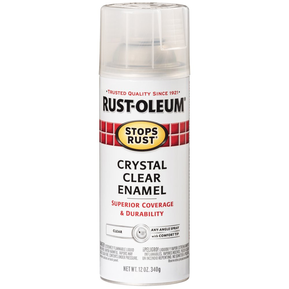 All Surfaces Stops Rust Gloss Protective Enamel Crystal Clear Spray Paint 12 Oz