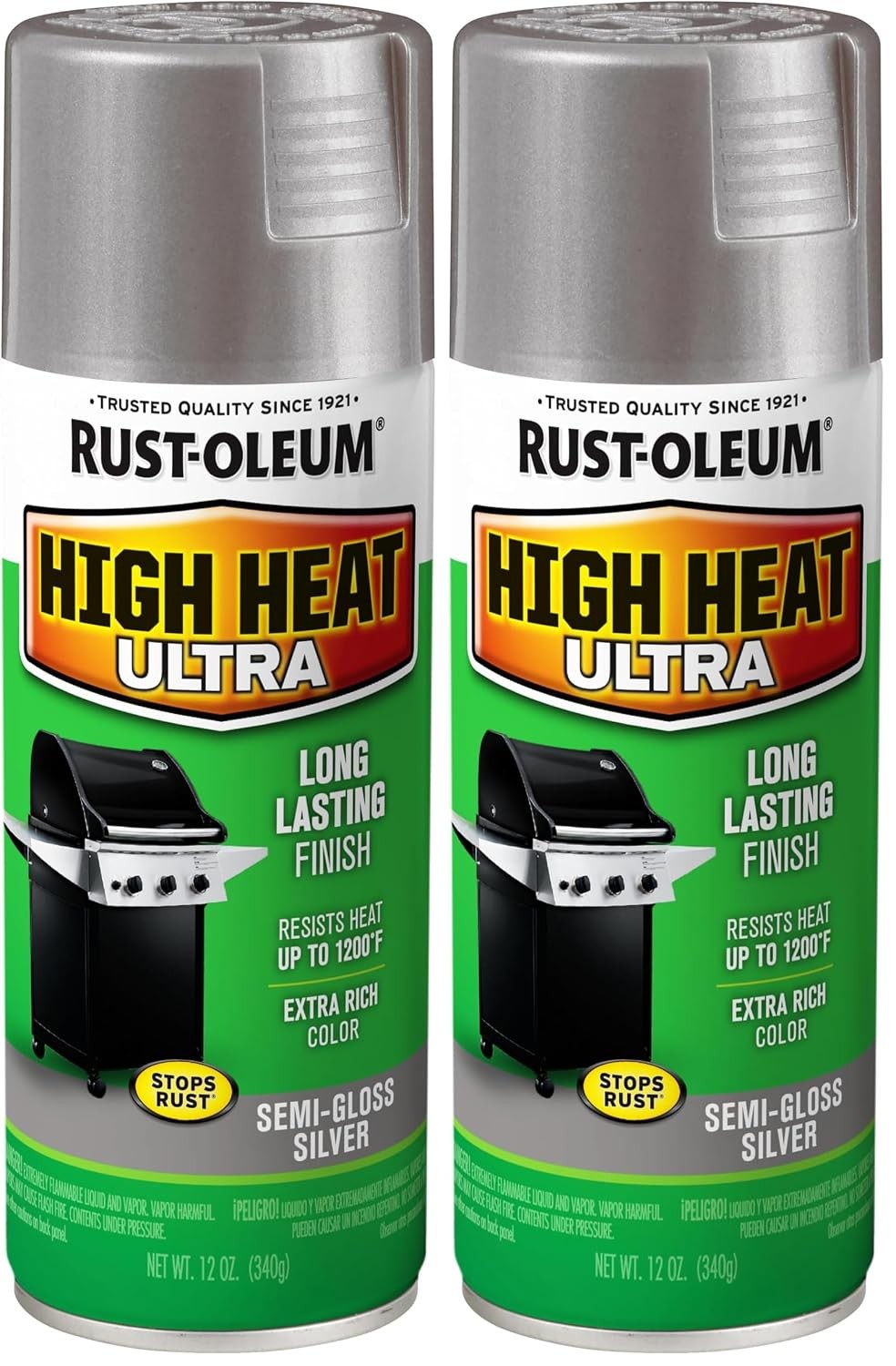 Rust Oleum High Heat Silver Spray Paint 12 oz Can 270201 Ultra Spray