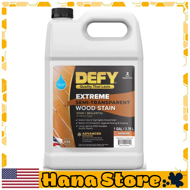 DEFY Extreme 1 Gallon Semi-Transparent Exterior Wood Stain, Redwood