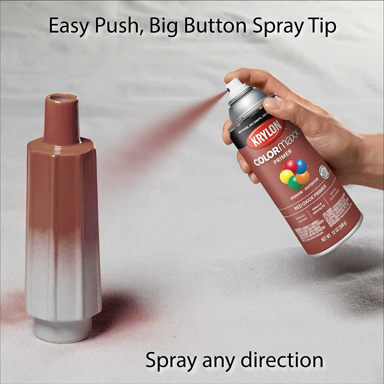 K05583007 Colormaxx Primer Spray Paint for Indoor/Outdoor Use, Red Oxide 12 O…