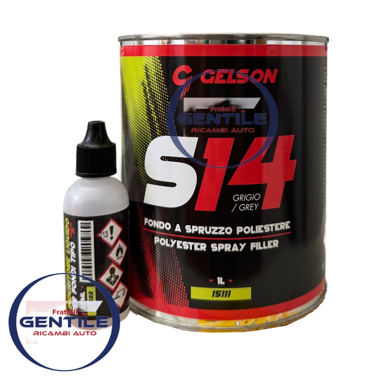 Gelson S14 Polyester Two-Component Spray Filler 1Kg Gray