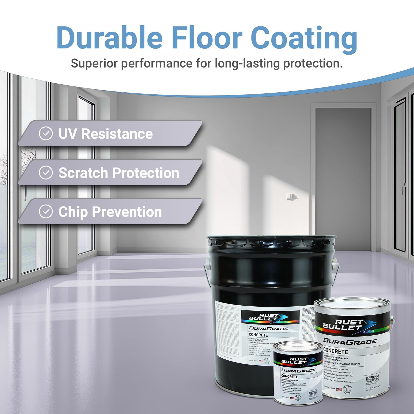 Rust Bullet Duragrade Concrete – Light Grey – 1 Quart – High-Performance