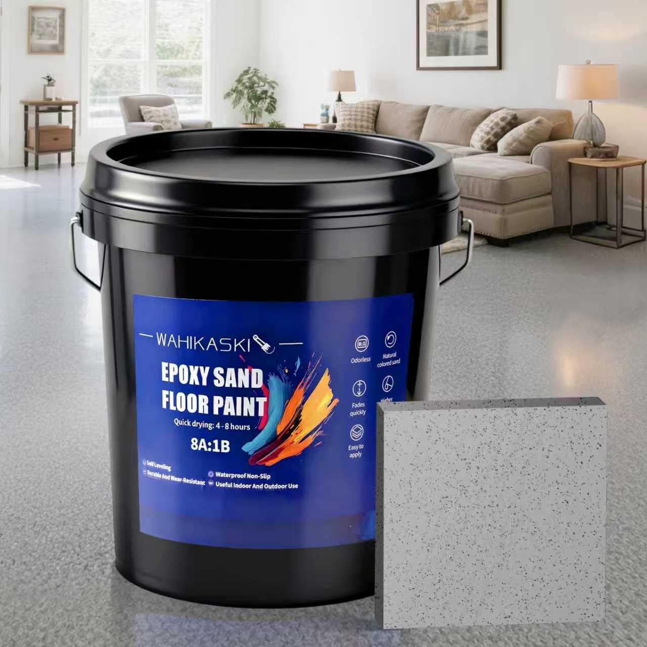 Epoxy Colored Sand Floor Paint, Epoxy Floor Paint For Concrete, Leveling High…