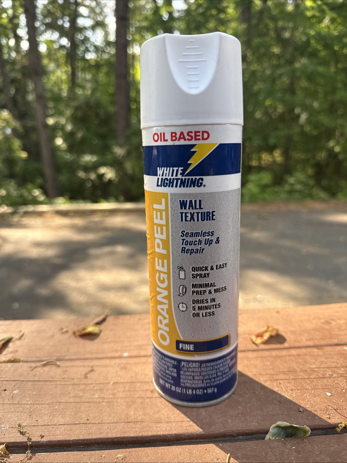 Oil Based Fine Orange Peel White Lightning Wall Texture Spray 20 Oz