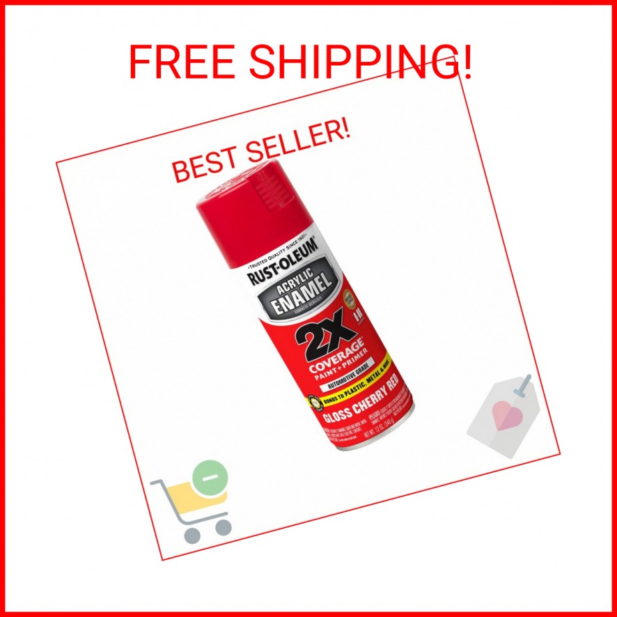 Rust-Oleum 271920 Acrylic Enamel 2X Spray Paint, 12 oz, Gloss Cherry Red