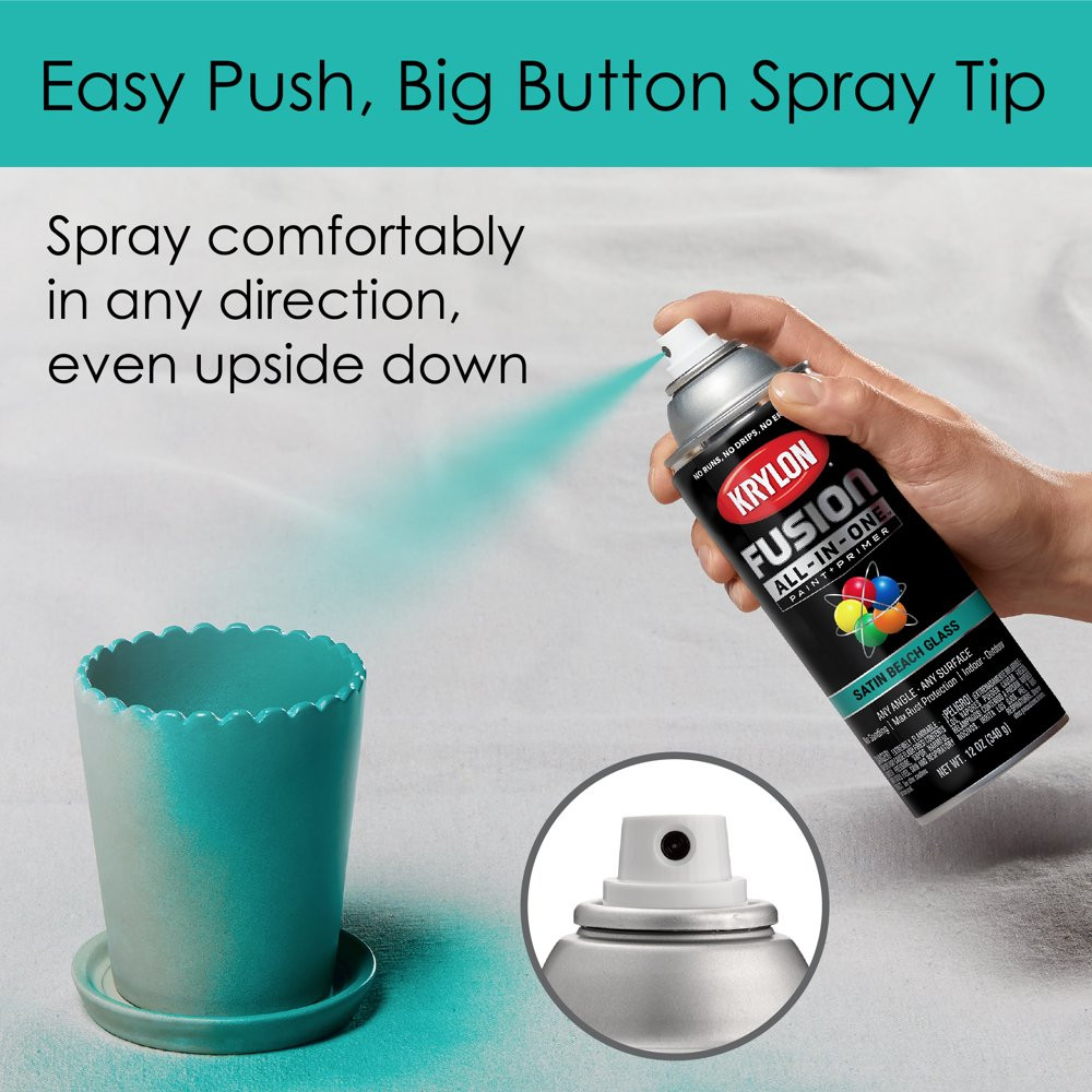 All Surfaces Rust Protection Beach Glass Satin Spray Paint + Primer 12 Oz