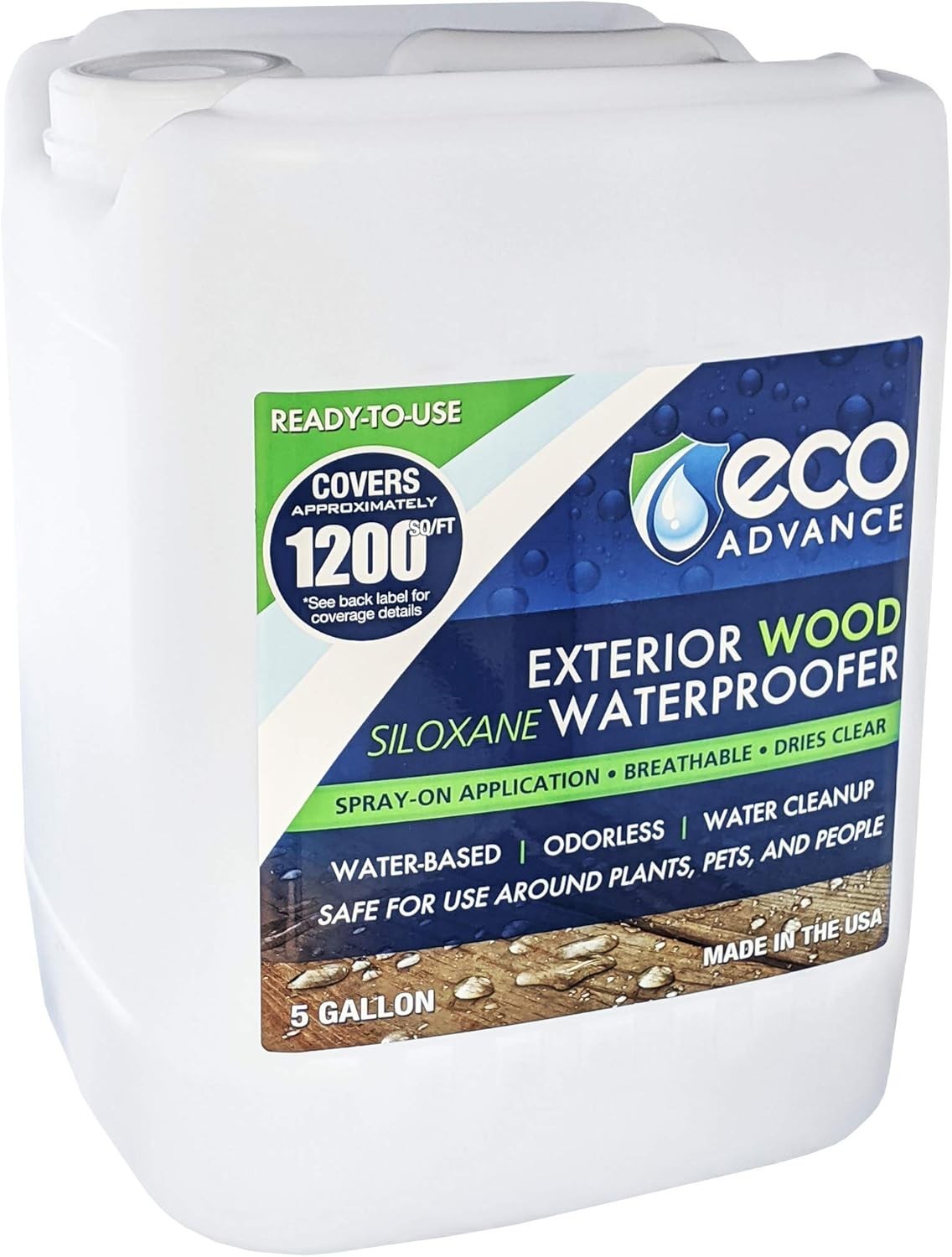 Commercial-Grade Odorless Wood & Concrete Waterproofer – 5 Gallon Spray Solution