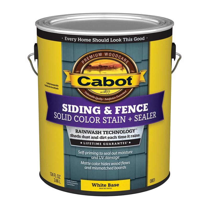 Cabot Solid Tint 0801 White Base Water-Based Acrylic Color Deck Stain (4-pack)