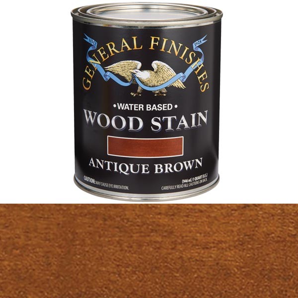 General Finishes Wood Stain Water Based Antique Brown Stain Quart
