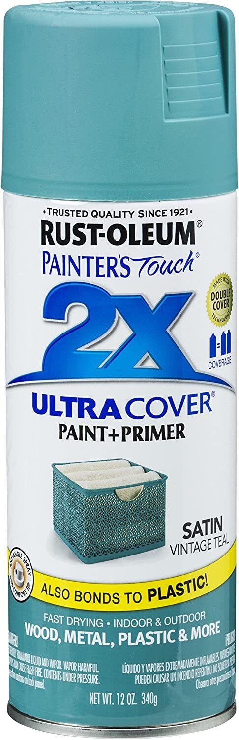 Rust-Oleum 316292 Painter’s Touch 2X Ultra Cover Paint 12 oz Satin Vintage Teal