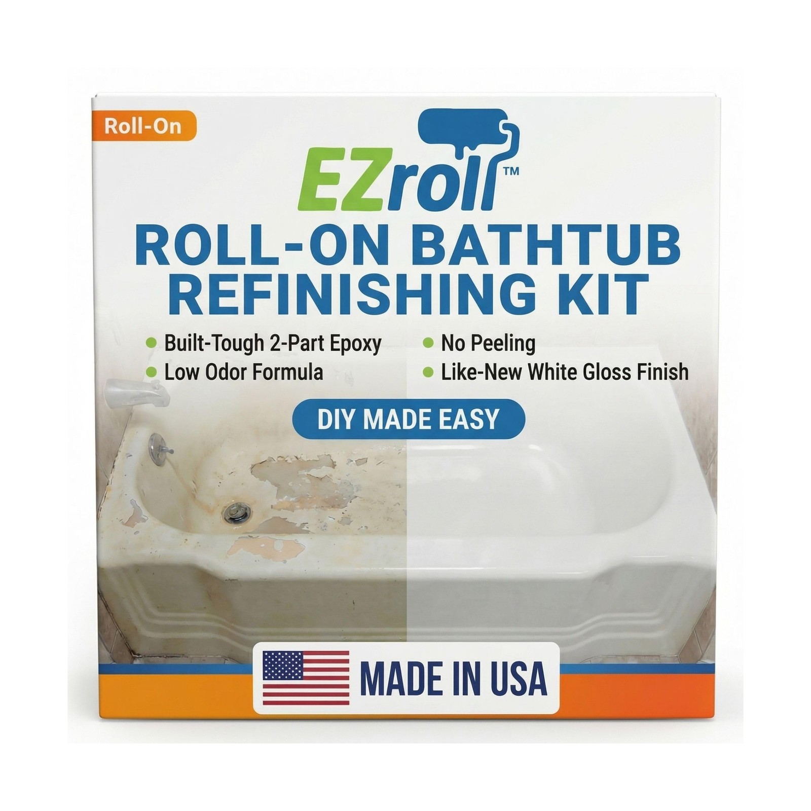 Bathtub Refinishing Kit, Tub and Tile Paint, White Low Odor Bath Paint, Long-…