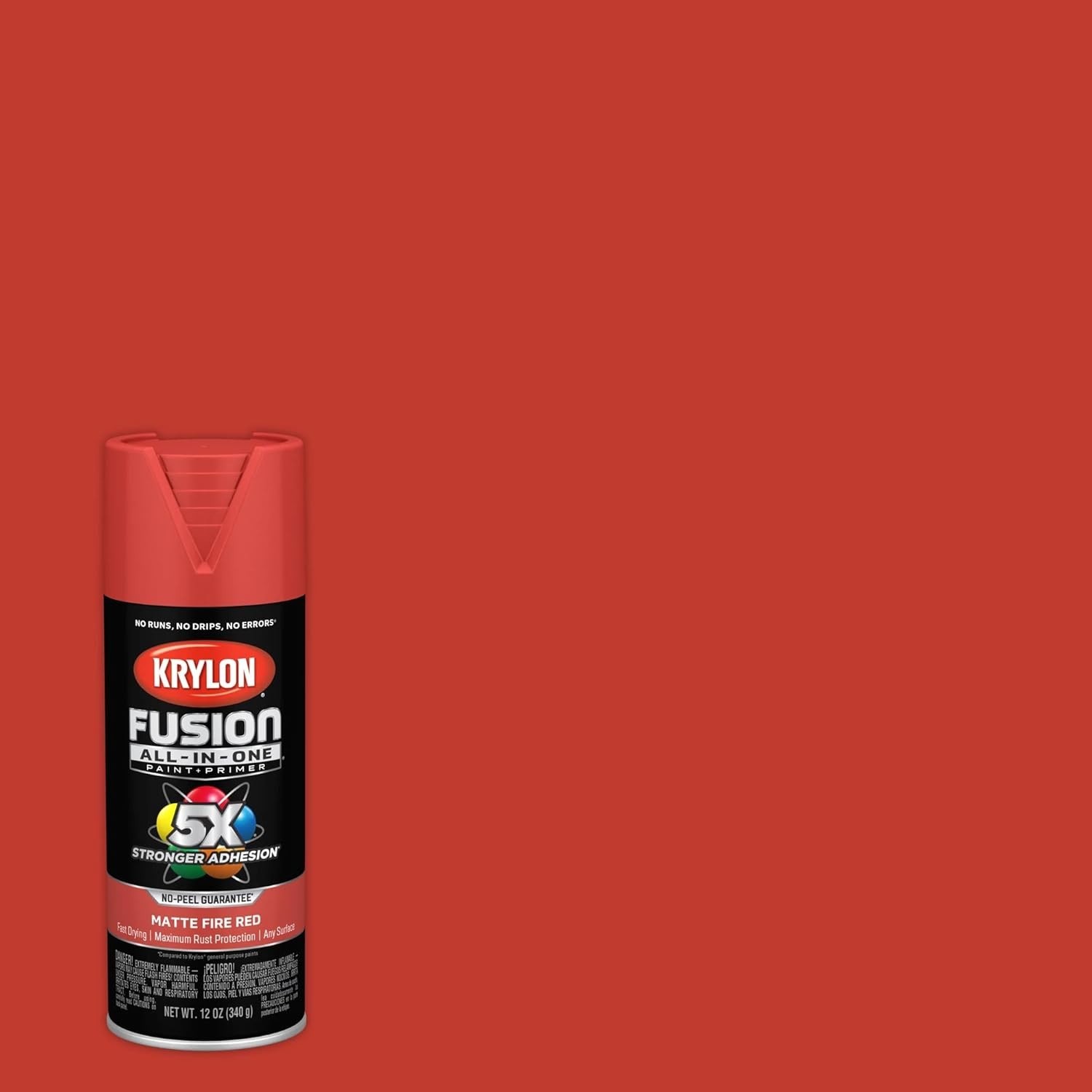 12 Oz Fire Red Matte Spray Paint – Fast-Drying, Rust Protection for All Surfaces